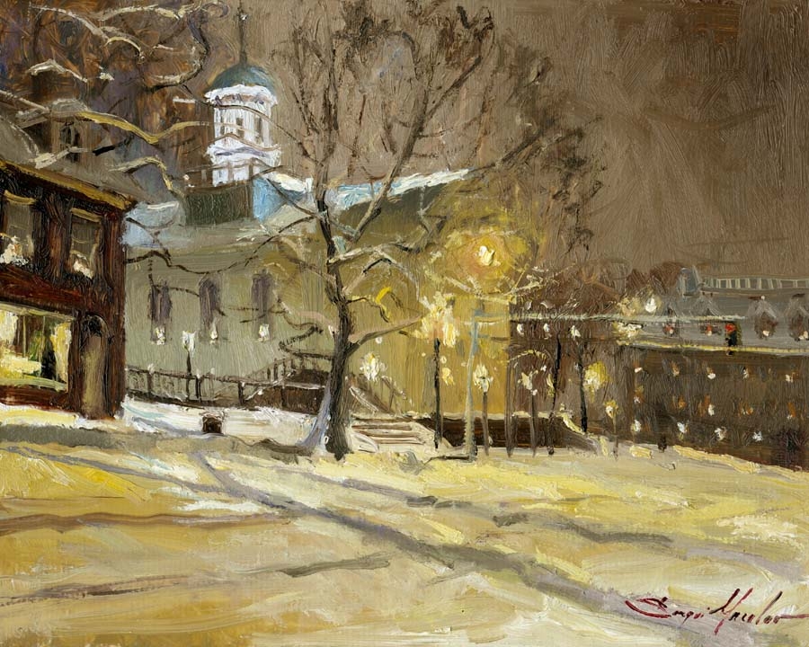 Moravian Church in Yellow Light